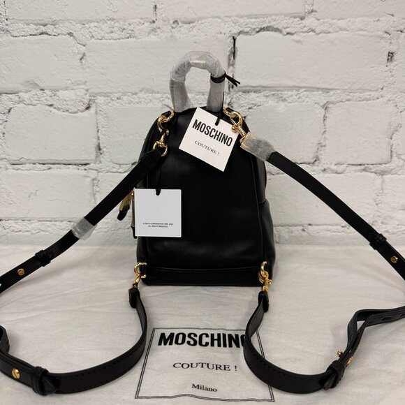 SS24 MOSCHINO Couture Jeremy Scott Black w/ Blue Bubble Bobble Dragon Backpack main image 10